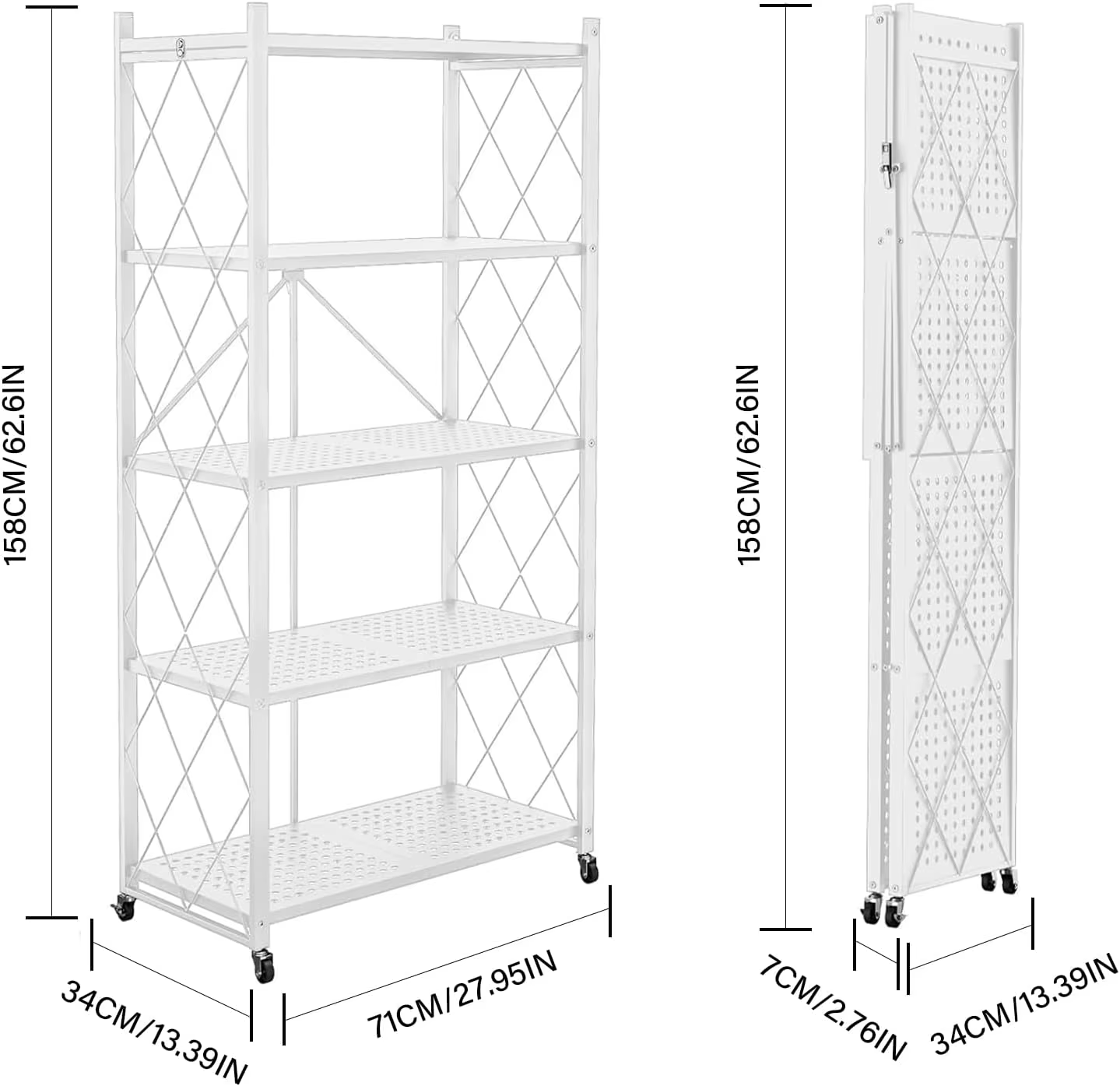 Estante metálico plegable