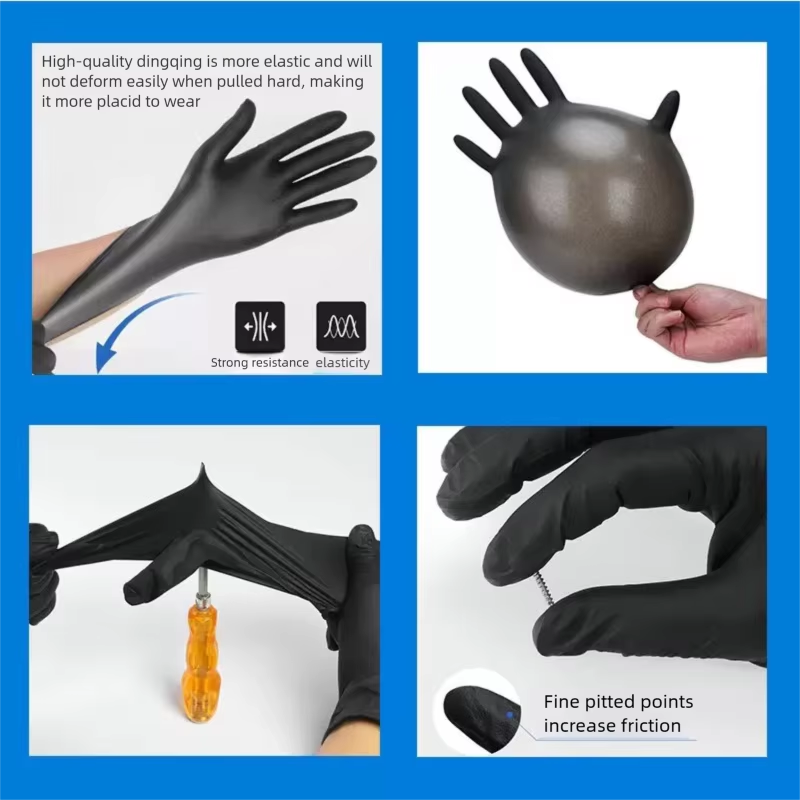Guantes de nitrilo, negro