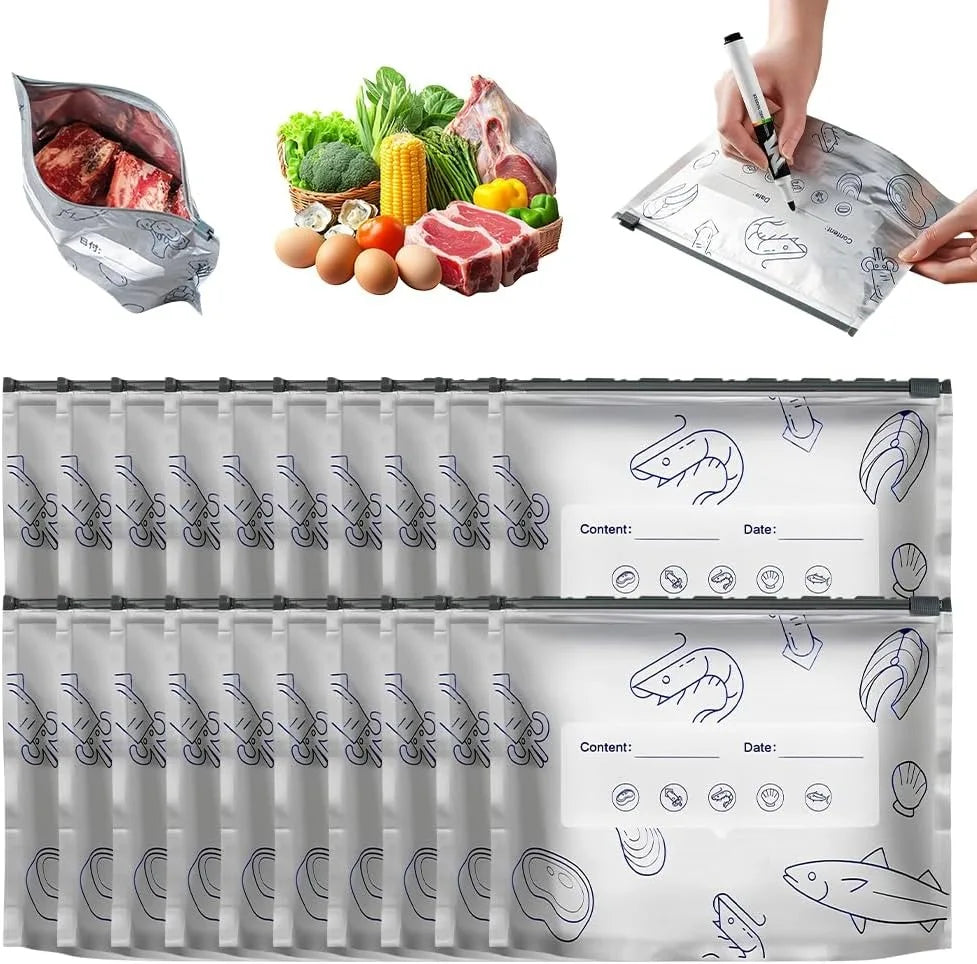 Bolsas (30) reutilizables de papel de aluminio con cierre hermético
