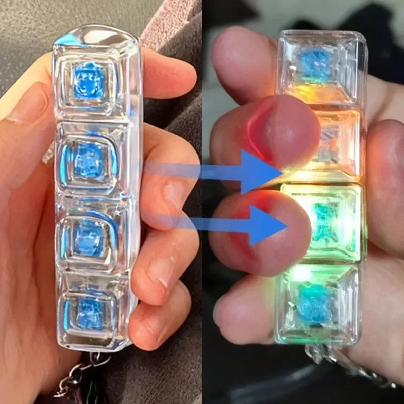 Nuevo llavero con teclado para aliviar el estrés y ansiedad, botones de cuatro dedos, ideal para la oficina, el hogar, adultos y niños.